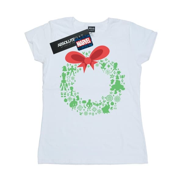 Marvel Womens/Ladies Avengers Christmas Wreath Cotton T-Shirt