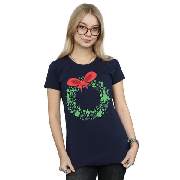 Marvel Womens/Ladies Avengers Christmas Wreath Cotton T-Shirt