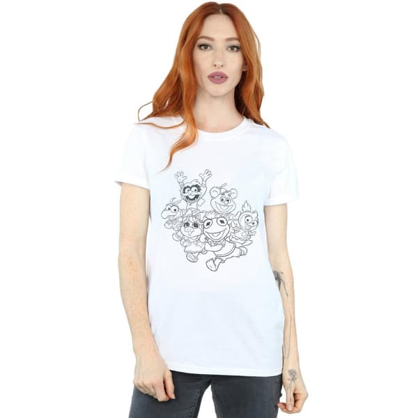 Disney Dam/Tjej The Muppets Muppet Babies Mono Group Boyfriend T-shirt i bomull