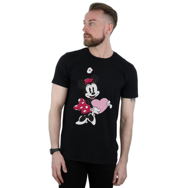 Disney Mens Minnie Mouse Love Heart T-Shirt