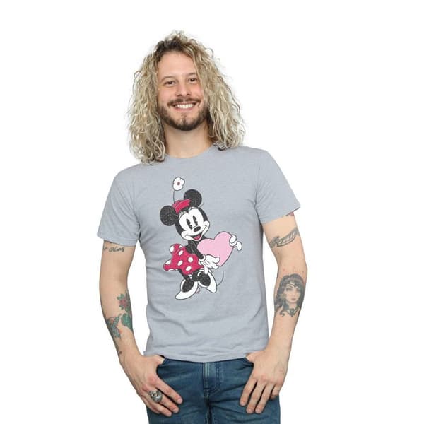 Disney Mens Minnie Mouse Love Heart T-Shirt