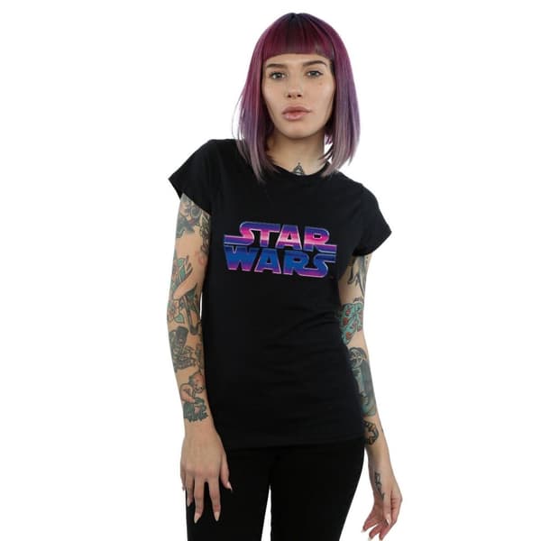 Star Wars T-shirt i bomull med neonlogga - dam/dam