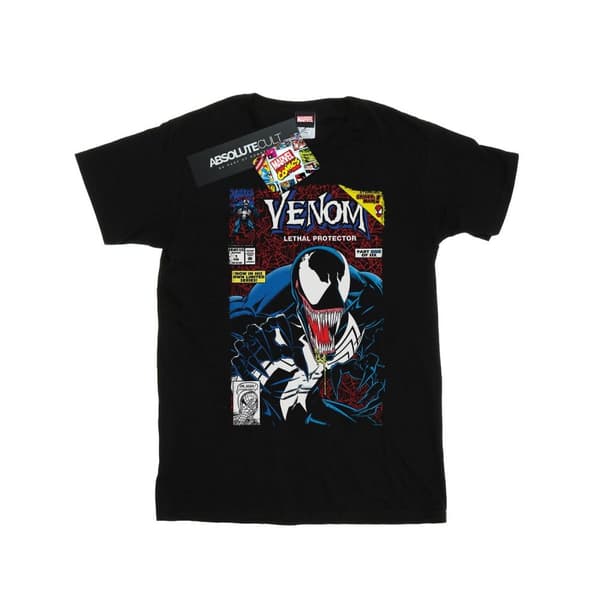Marvel Girls Venom Lethal Protector Cotton T-Shirt Black 12-13 Years