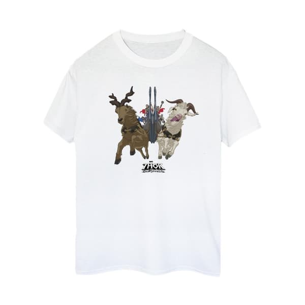 Marvel Womens/Ladies Thor Love And Thunder Viking Ship Cotton Boyfriend T-Shirt