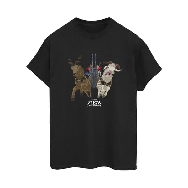 Marvel Womens/Ladies Thor Love And Thunder Viking Ship Cotton Boyfriend T-Shirt