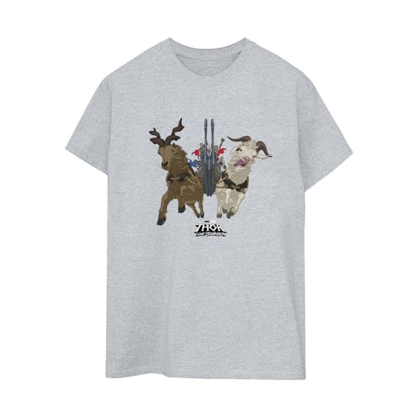 Marvel Womens/Ladies Thor Love And Thunder Viking Ship Cotton Boyfriend T-Shirt