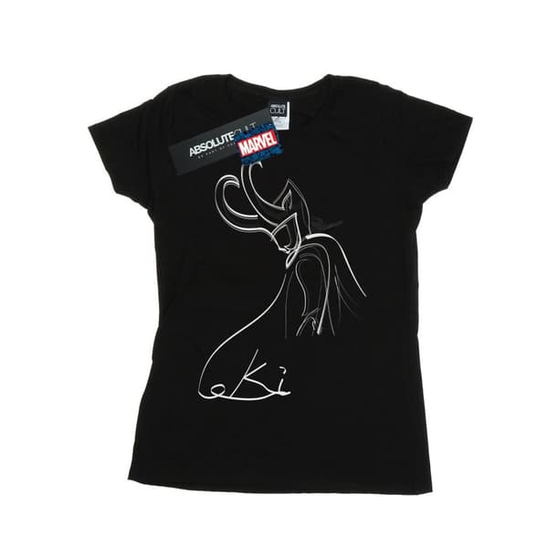 Marvel Dam/Tjej - Loki Lines - T-shirt i bomull Black XXL