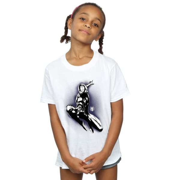 Marvel Girls Spider-Man Jump Spray Cotton T-Shirt