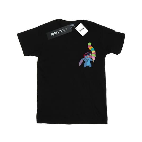Disney Mens Lilo And Stitch Ice Cream T-Shirt Black S