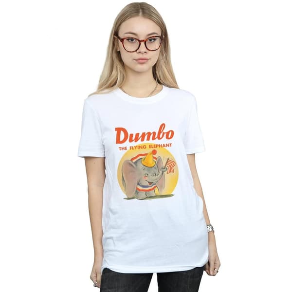 Disney Dam/Lady Dumbo Flygande Elefant Boyfriend T-shirt i bomull