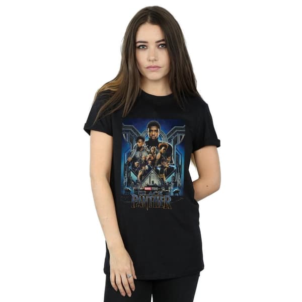 Marvel Studios Womens/Ladies Black Panther Poster Cotton Boyfriend T-Shirt
