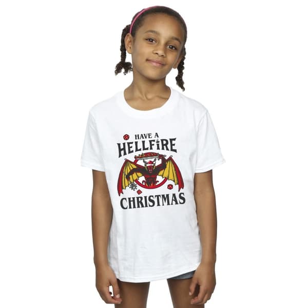 Netflix Stranger Things Hellfire Christmas T-shirt i bomull för flickor