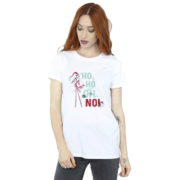 Disney Womens/Ladies The Nightmare Before Christmas Ho Ho No Cotton Boyfriend T-Shirt