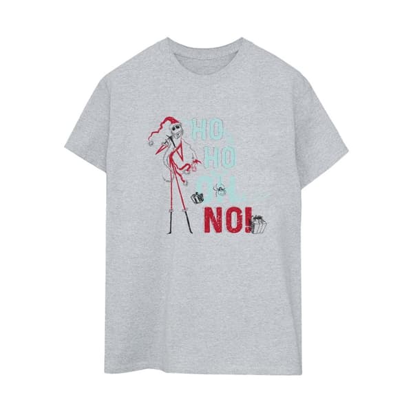 Disney Womens/Ladies The Nightmare Before Christmas Ho Ho No Cotton Boyfriend T-Shirt