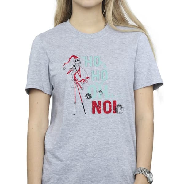 Disney Womens/Ladies The Nightmare Before Christmas Ho Ho No Cotton Boyfriend T-Shirt