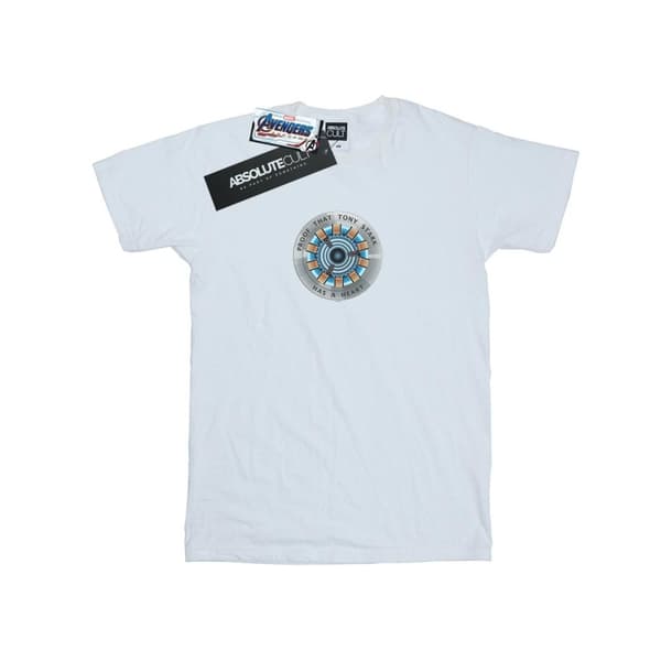Marvel Dam/kvinnor Avengers Endgame Tony Stark hjärta bomull boyfriend t-shirt