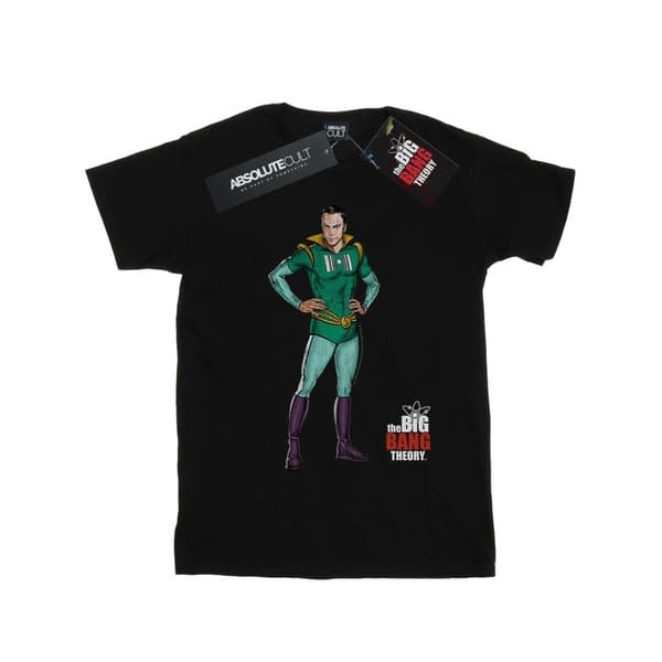 The Big Bang Theory Womens/Ladies Sheldon Superhero Cotton Boyfriend T-Shirt