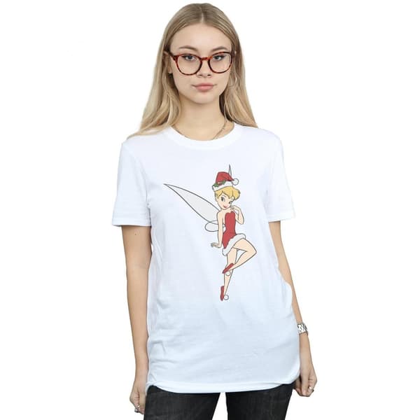 Disney Womens/Ladies Tinker Bell Christmas Cotton Boyfriend T-Shirt