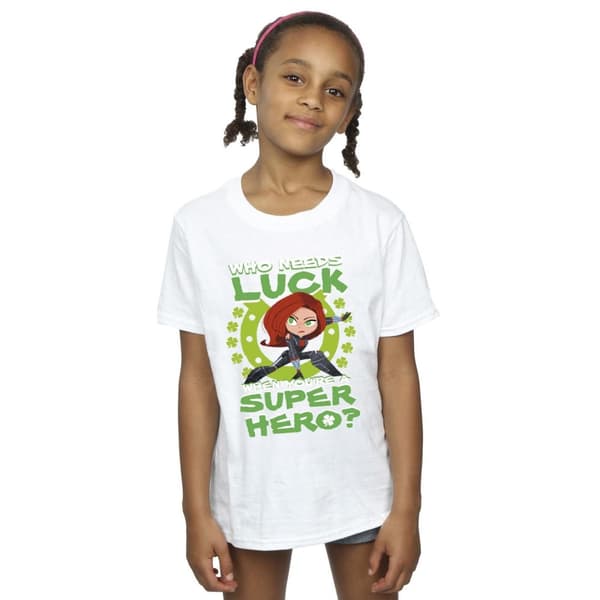 Marvel St Patrick´s Day Black Widow Luck T-shirt i bomull för flickor
