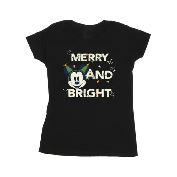 Disney Dam/Tjej Musse Pigg Merry & Bright - T-shirt i bomull Black S