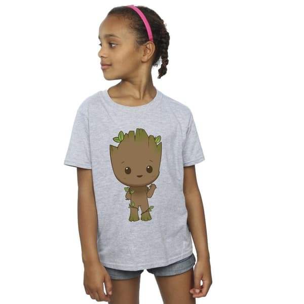 Marvel Girls I Am Groot Chibi Wave Pose Cotton T-Shirt