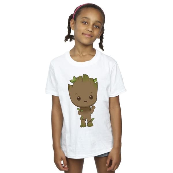 Marvel Girls I Am Groot Chibi Wave Pose Cotton T-Shirt