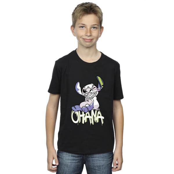Disney Lilo And Stitch Ohana Graffiti T-shirt för pojkar