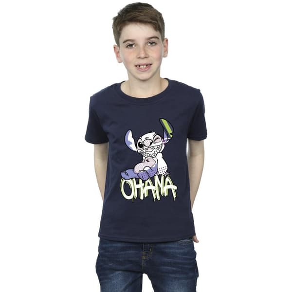 Disney Boys Lilo And Stitch Ohana Graffiti T-Shirt