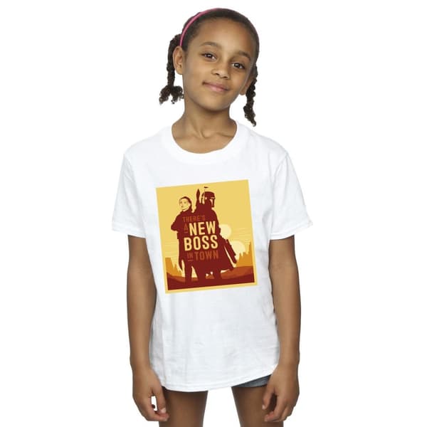 Star Wars Girls The Book Of Boba Fett New Boss Sun Silhouette Cotton T-Shirt