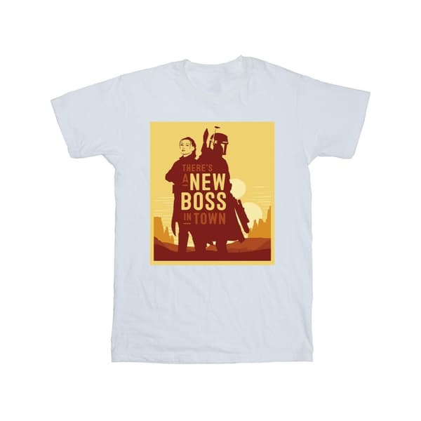 Star Wars Girls The Book Of Boba Fett New Boss Sun Silhouette Cotton T-Shirt