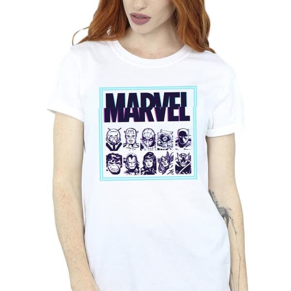 Marvel Womens/Ladies Comics Glitch Cotton Boyfriend T-Shirt