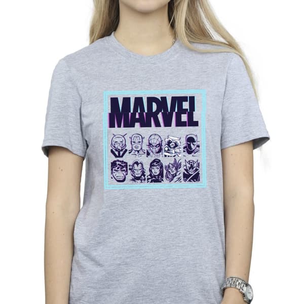 Marvel Womens/Ladies Comics Glitch Cotton Boyfriend T-Shirt