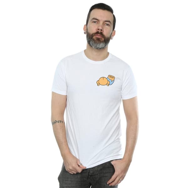 Disney Mens Winnie The Pooh Backside Bröst T-shirt med tryck