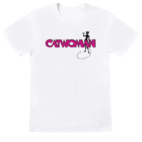 DC Comics T-shirt i bomull med Batman Catwoman-logga för flickor