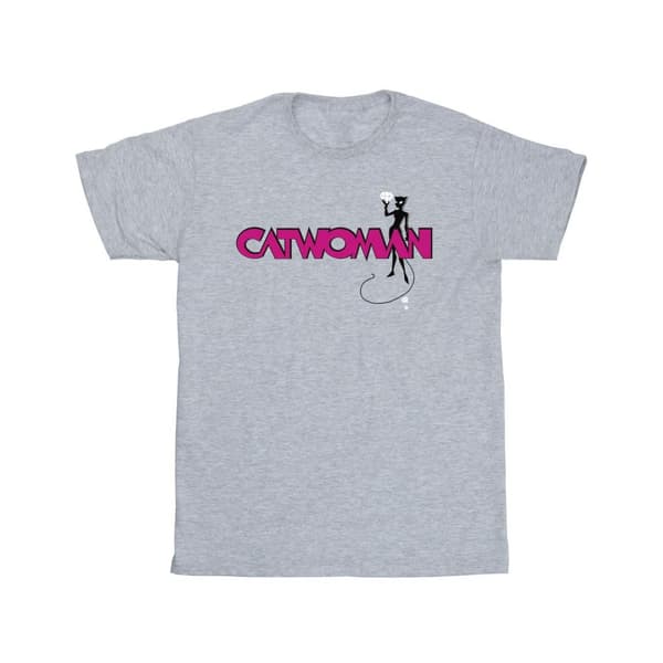 DC Comics T-shirt i bomull med Batman Catwoman-logga för flickor