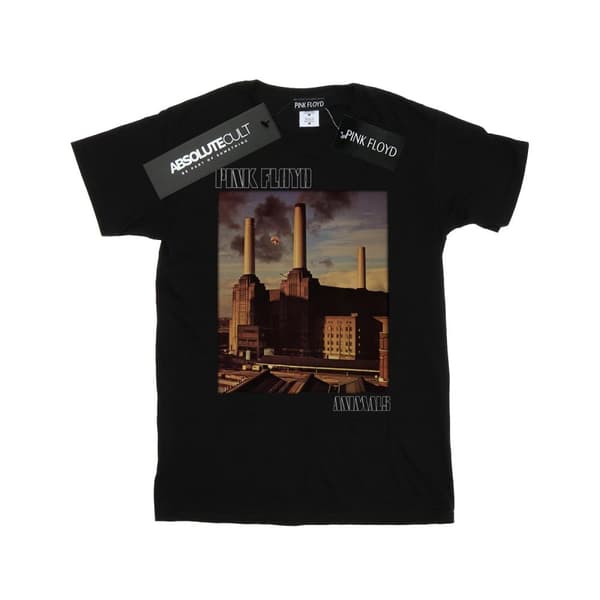 Pink Floyd Girls Animals Poster Cotton T-Shirt Black 5-6 Years