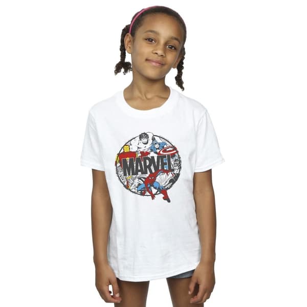 Marvel Girls Comics Character Circle Cotton T-Shirt