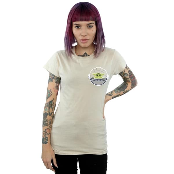 Star Wars Womens/Ladies The Mandalorian The Child Drawn Breast Print Cotton T-Shirt