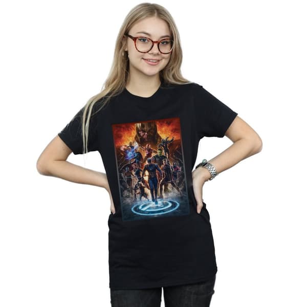 Marvel Womens/Ladies Avengers Endgame Heroes At War Cotton Boyfriend T-Shirt