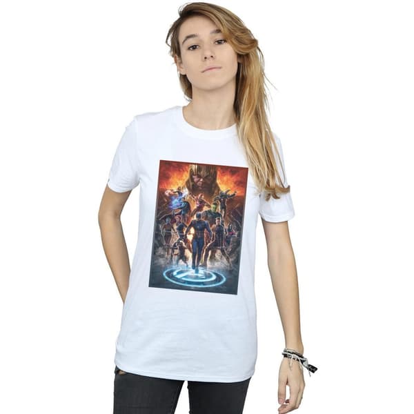 Marvel Womens/Ladies Avengers Endgame Heroes At War Cotton Boyfriend T-Shirt