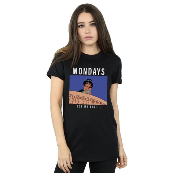Disney Princess Womens/Ladies Jasmine Mondays Got Me Like Cotton Boyfriend T-Shirt
