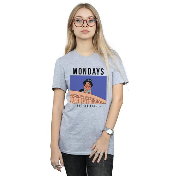 Disney Princess Womens/Ladies Jasmine Mondays Got Me Like Cotton Boyfriend T-Shirt