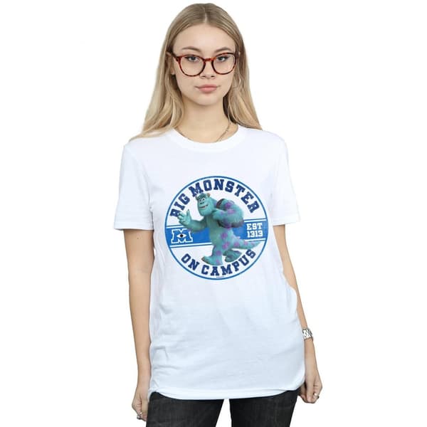 Disney Womens/Ladies Monsters University Monster On Campus Cotton Boyfriend T-Shirt