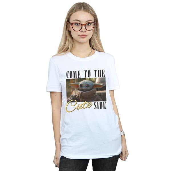 Star Wars Womens/Ladies The Mandalorian Come To The Cute Side Cotton Boyfriend T-Shirt