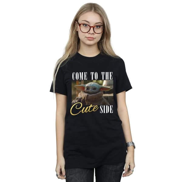 Star Wars Dam/Tjej The Mandalorian Come To The Cute Side Bomull Boyfriend T-shirt