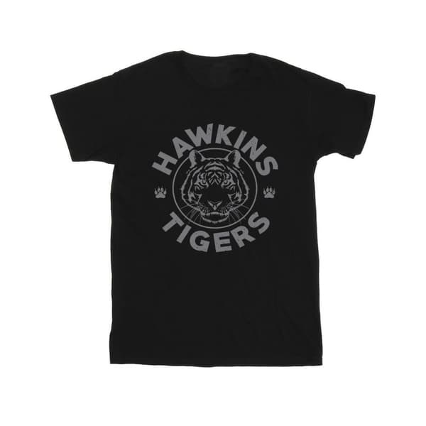 Netflix Stranger Things Hawkins Grå Tiger Bomulls-T-shirt för flickor