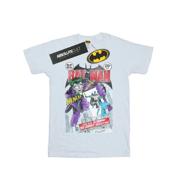 DC Comics Dam / Dam Batman Joker Spelkort Omslag Bomull Boyfriend T-shirt White S