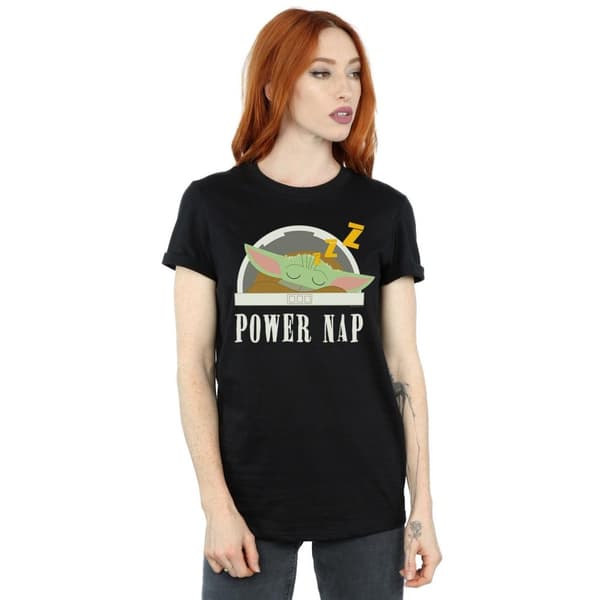 Star Wars Womens/Ladies The Mandalorian Power Nap Child Cotton Boyfriend T-Shirt