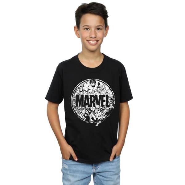 Marvel Comics T-shirt med logotyp och karaktärsfyllning för pojkar