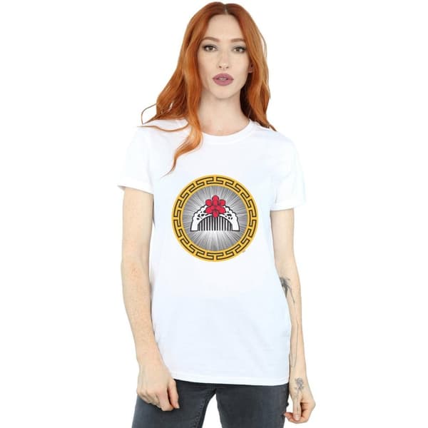 Disney Womens/Ladies Mulan Movie Flower Comb Cotton Boyfriend T-Shirt